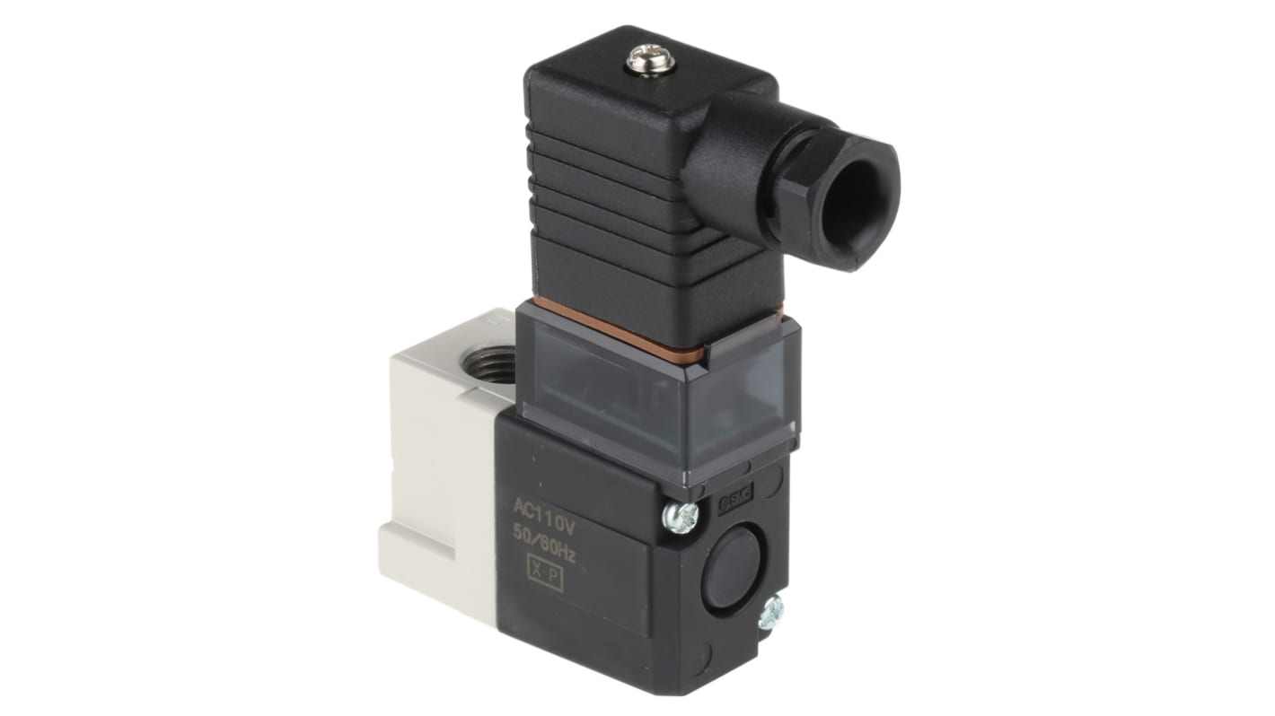 Elettrovalvole per pneumatica SMC, G 1/4, funzione 3/2, azionamento Solenoide/Solenoide, 110V ca