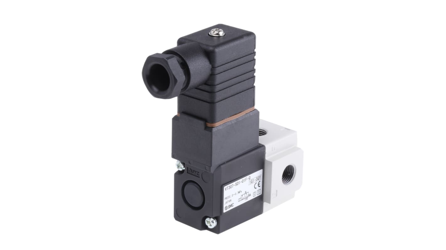 SMC 3/2 Pneumatic Solenoid Valve - Solenoid/Solenoid G 1/8 VT307 Series 24V dc