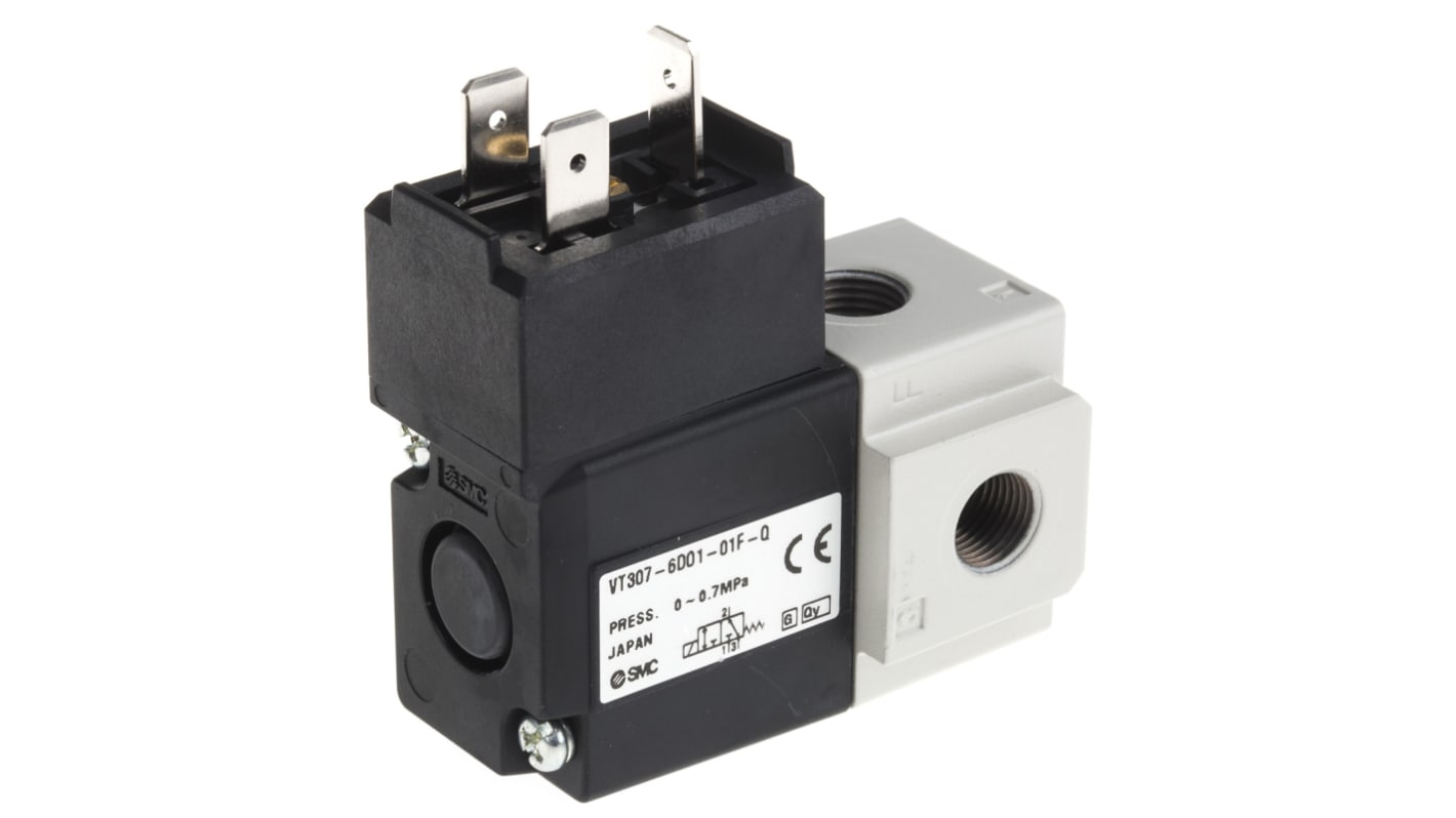 SMC 3/2 Pneumatic Solenoid Valve - Solenoid/Solenoid G 1/8 VT307 Series 12V dc