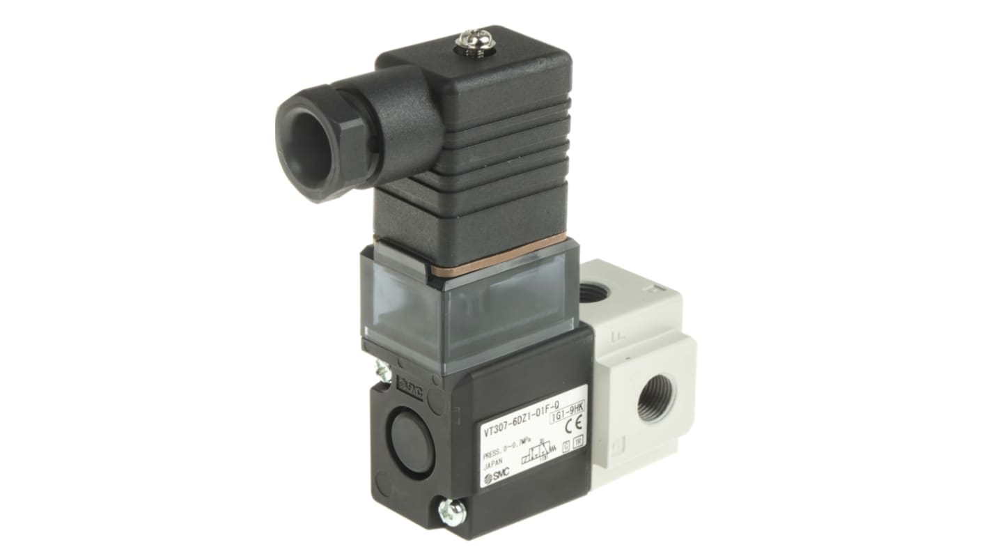 SMC 3/2 Pneumatic Solenoid Valve - Solenoid/Solenoid G 1/8 VT307 Series 12V dc