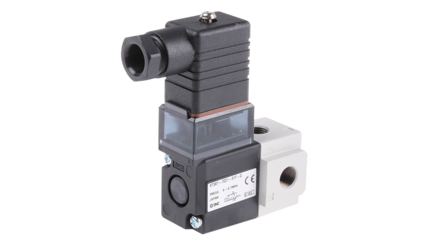 SMC 3/2 Pneumatic Solenoid Valve - Solenoid/Solenoid G 1/8 VT307 Series 240V ac