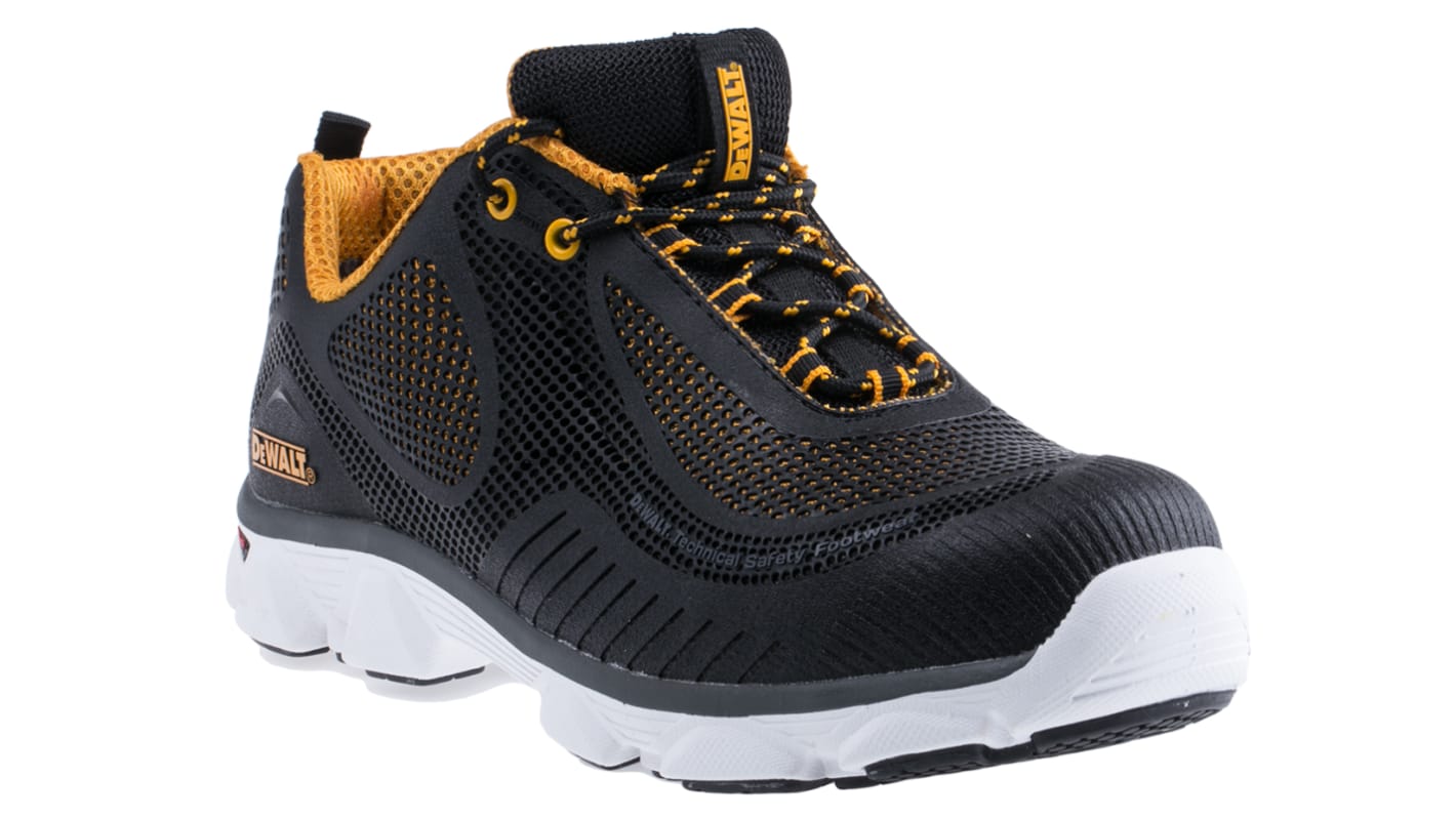 DeWALT Krypton Men's Black, White, Yellow Stainless Steel  Toe Capped Safety Trainers, UK 9, EU 43