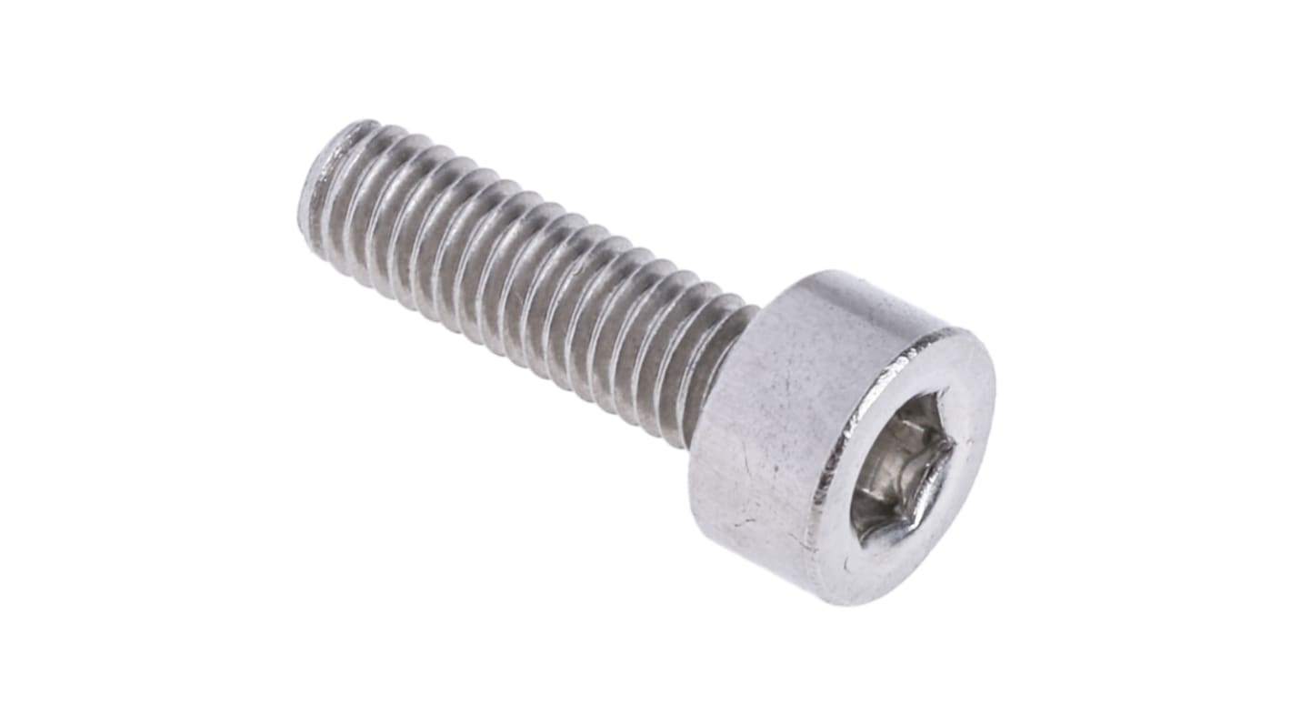 RS PRO Plain Stainless Steel Hex Socket Cap Screw, DIN 912, M3 x 10mm RS