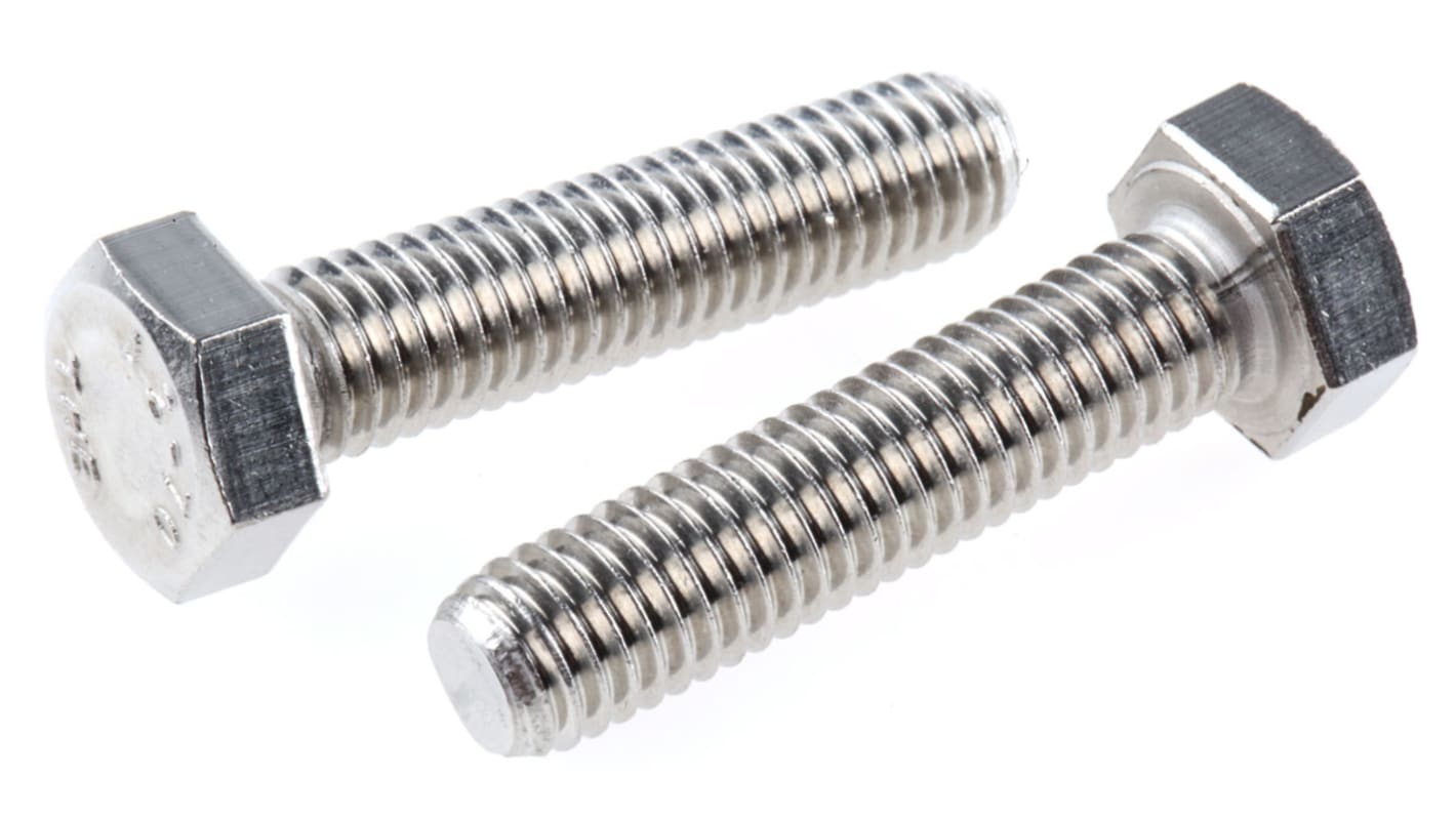 Plain Stainless Steel Hex, Hex Bolt, M8 x 35mm