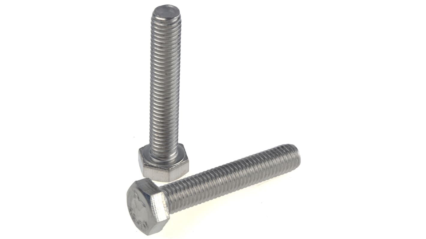 Plain Stainless Steel Hex, Hex Bolt, M8 x 45mm