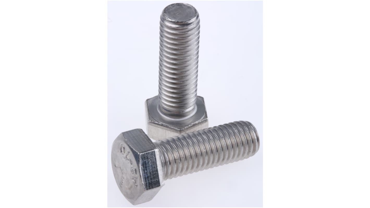 RS PRO Stainless Steel Hex, Hex Bolt, M12 x 35mm