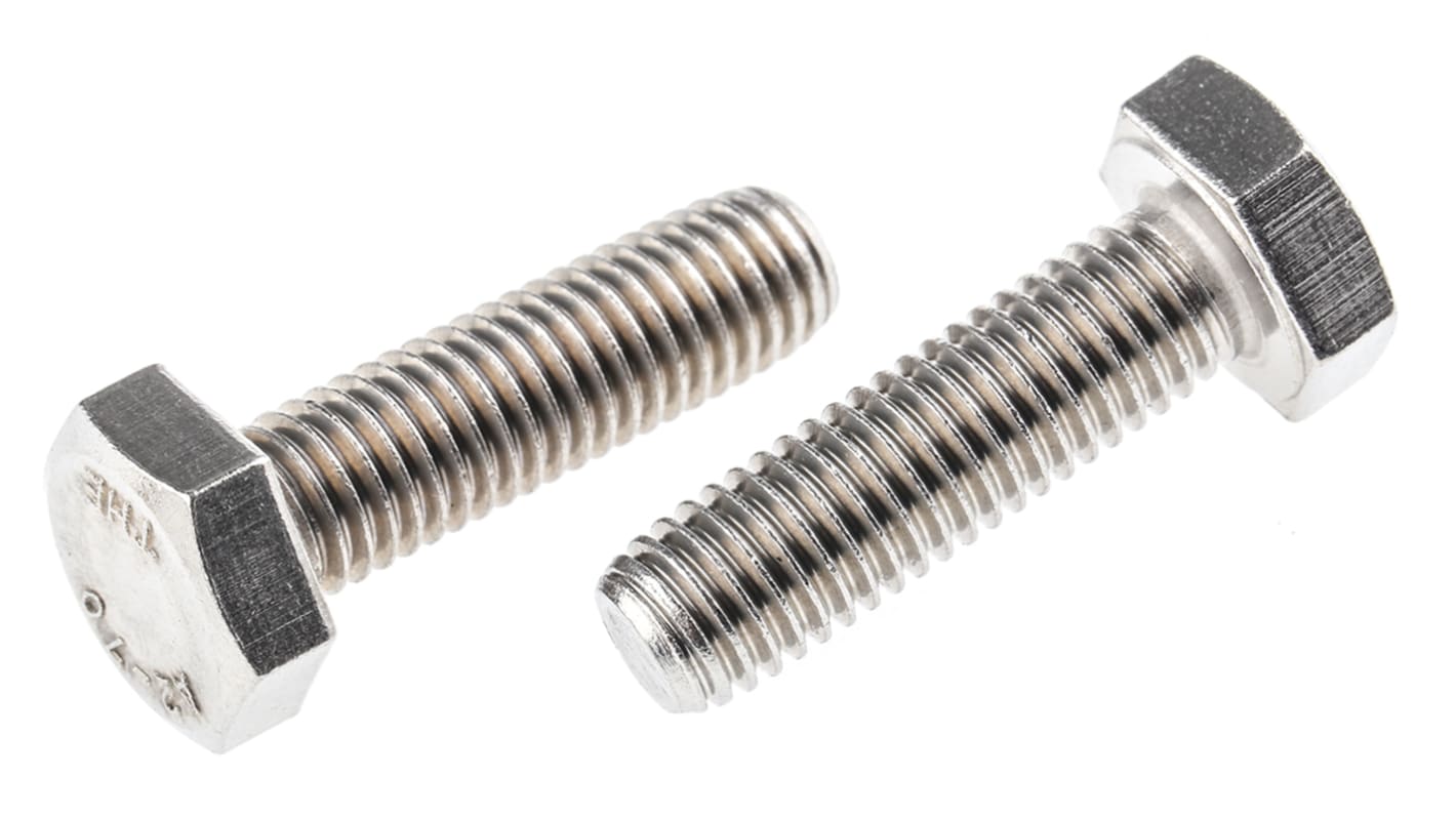 Plain Stainless Steel Hex, Hex Bolt, M10 x 35mm