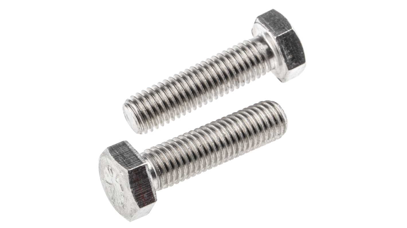 RS PRO Stainless Steel Hex, Hex Bolt, M12 x 45mm