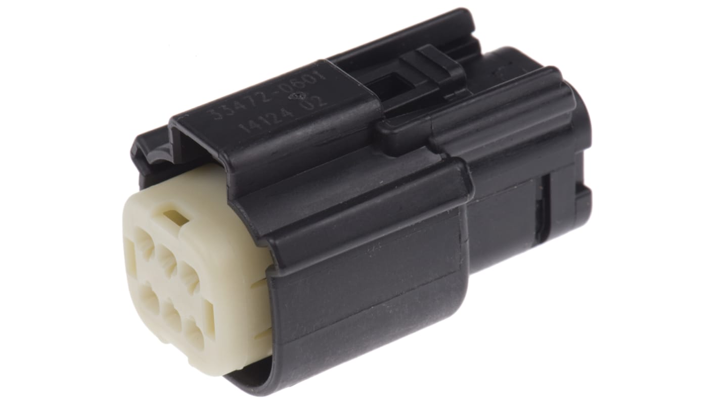 Conector de automoción Molex MX150 33472 Hembra de 6 vías en 2 filas, 22A, terminación: Crimpado, IP67