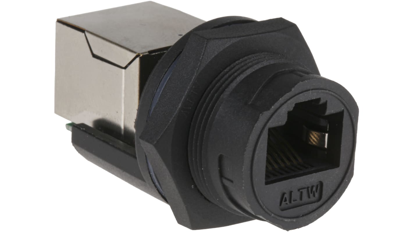 Conector RJ45 Cat5e Hembra Amphenol Industrial serie LTW, de 8/8 vías, apantallamiento STP