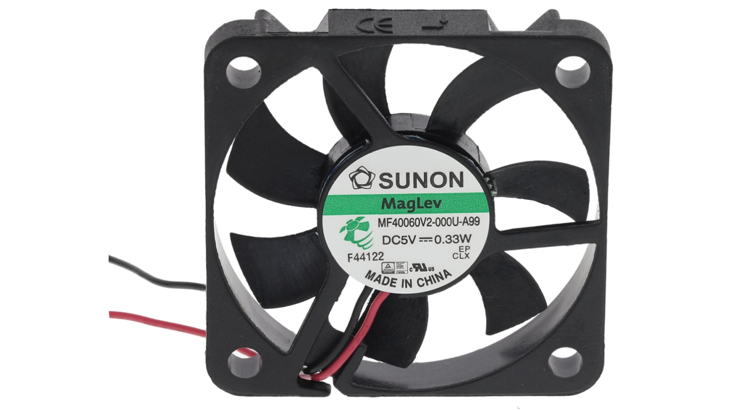 Sunon 軸流ファン 電源電圧：5 V dc, DC, 40 x 40 x 6mm, MF40060V2-000U-A99