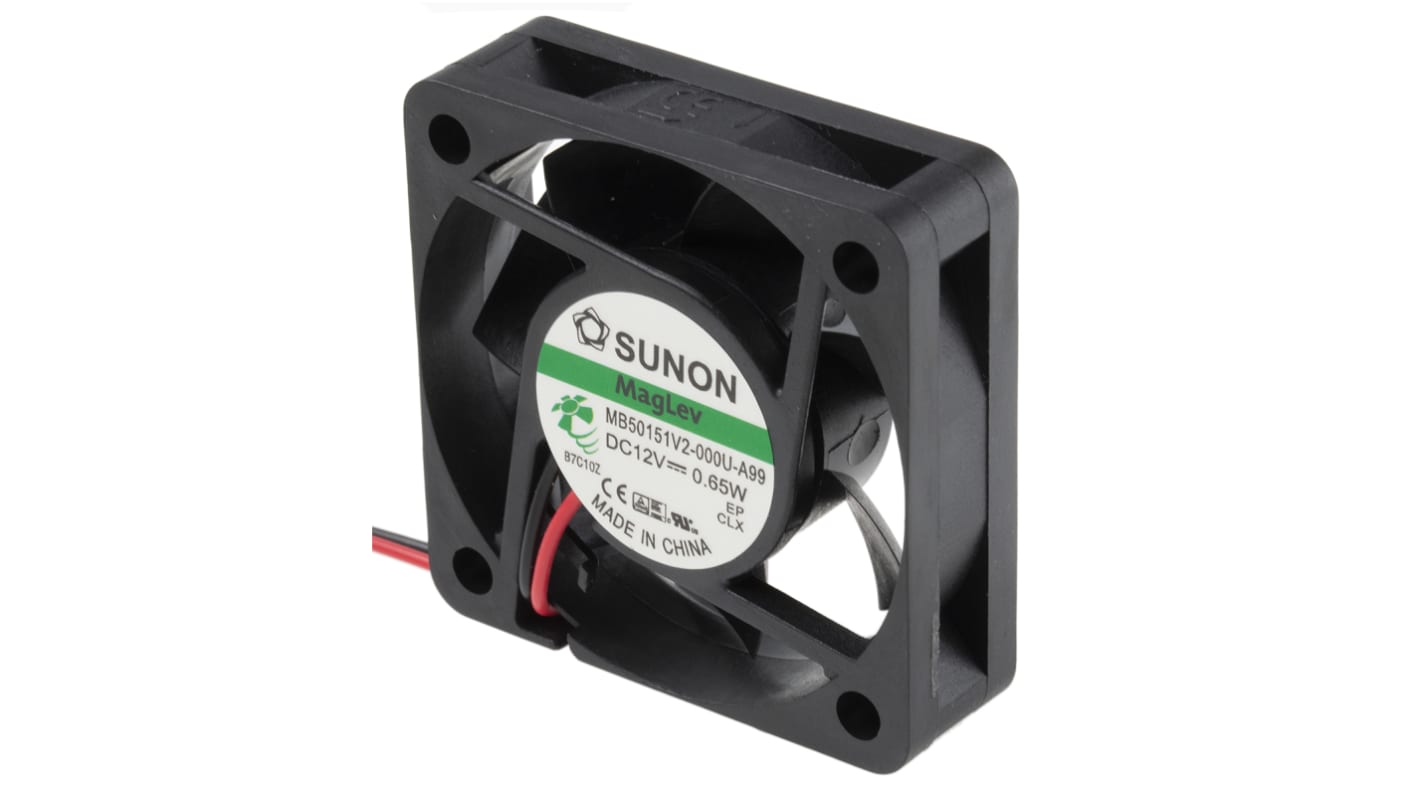 Sunon MB Series Axial Fan, 12 V dc, DC Operation, 22m³/h, 650mW, 54mA Max, 50 x 15 x 50mm