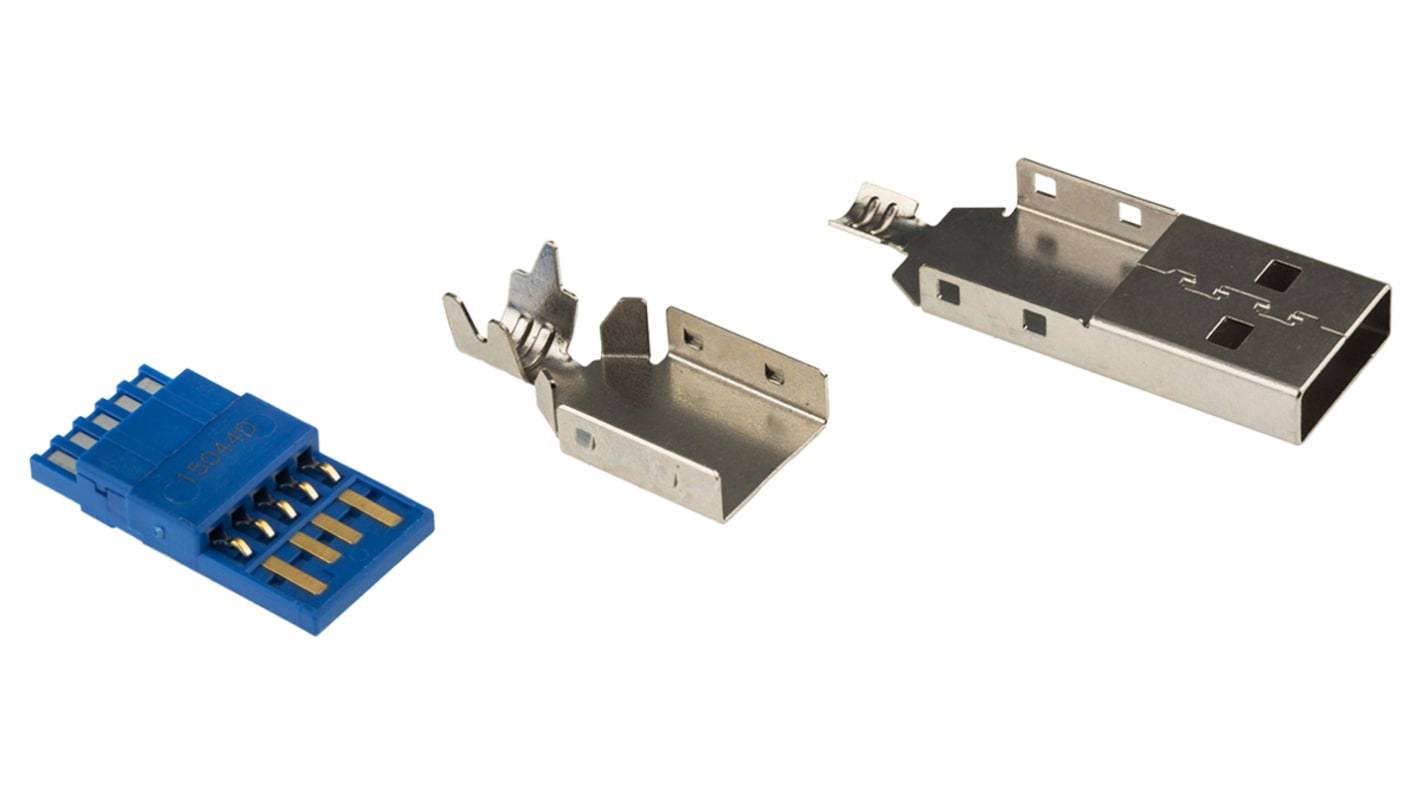 TE Connectivity Straight, Cable Mount, Plug 3.0 Type A USB Connector