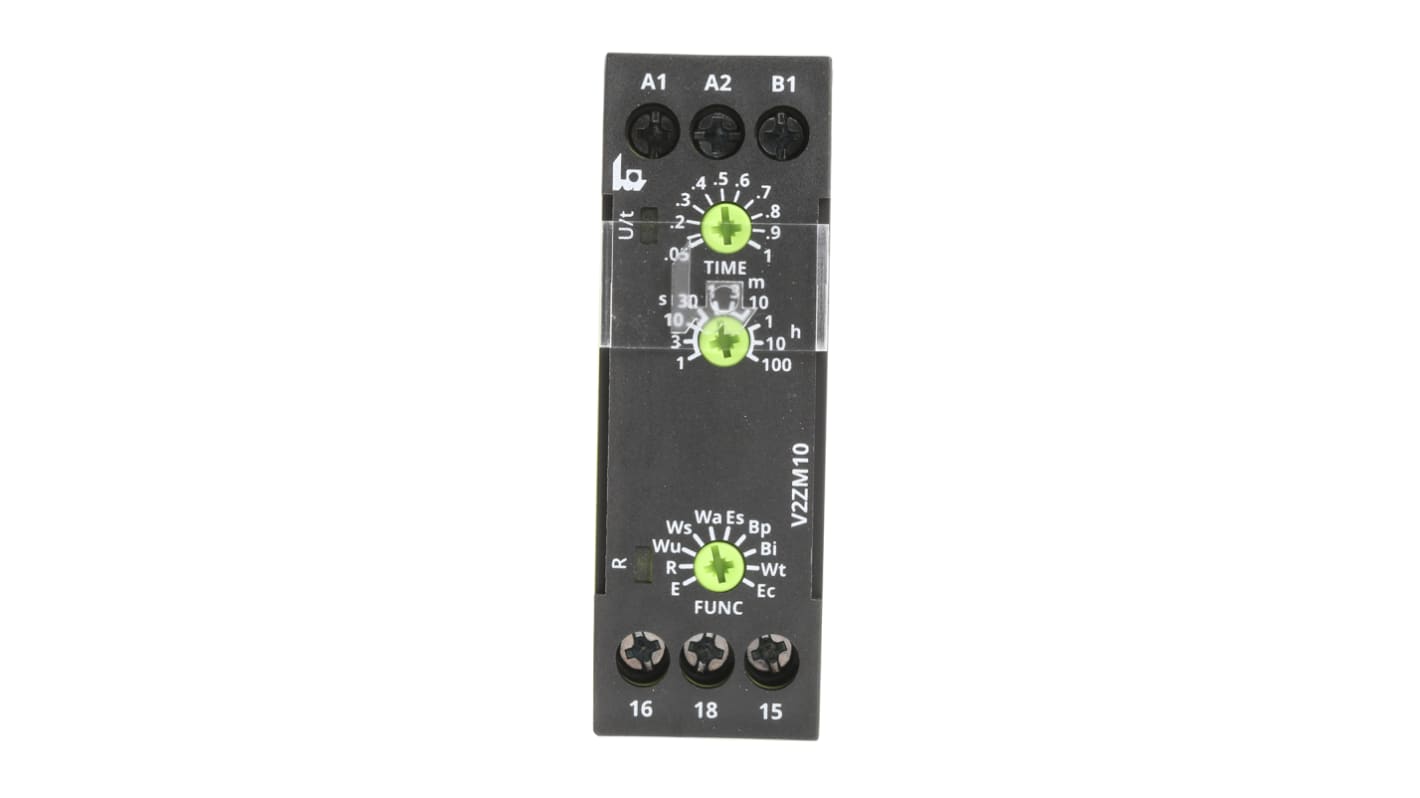 Tele 12 → 240V ac/dc Timer Relay, Multi-funktions timerfunktioner DIN-skinne