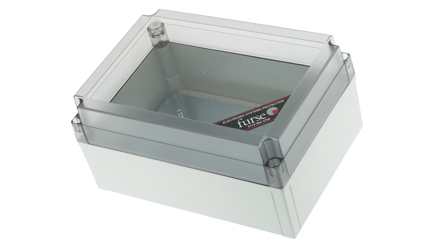 WJ Furse WBX Series White Enclosure, IP66, Clear Lid, 125 x 255 x 180mm