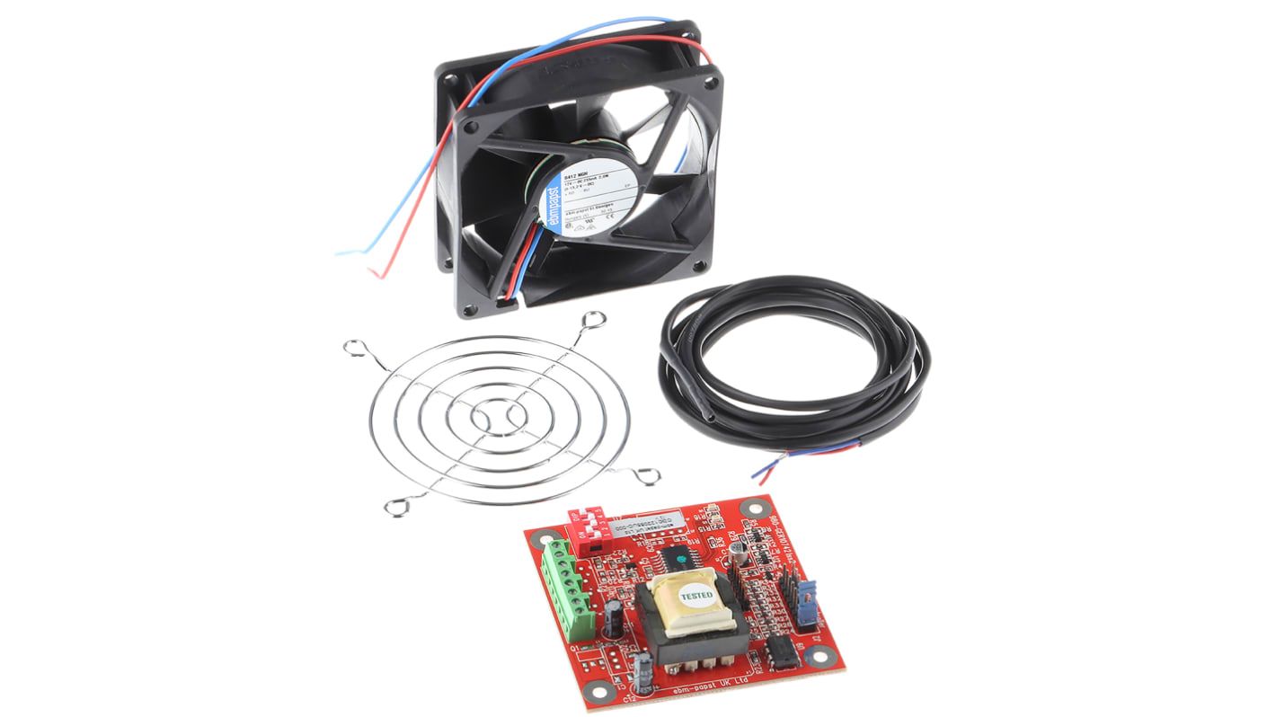 Lüfterkit, 8 → 13,2 V dc, 80 x 80 x 25mm, 79m³/h, 37 dB(A)dB(A), 8412NGH Axiallüfter, Lüftersteuerung,