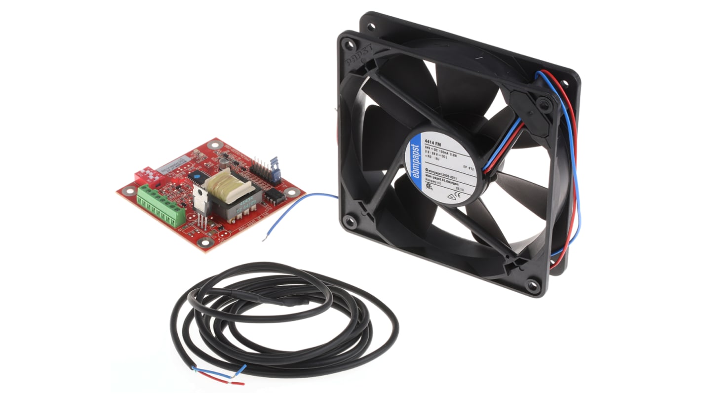 ebm-papst 4400 F Series Axial Fan Kit, 12 → 28 V dc, DC Operation, 140m³/h, 3.2W, 119 x 119 x 25mm