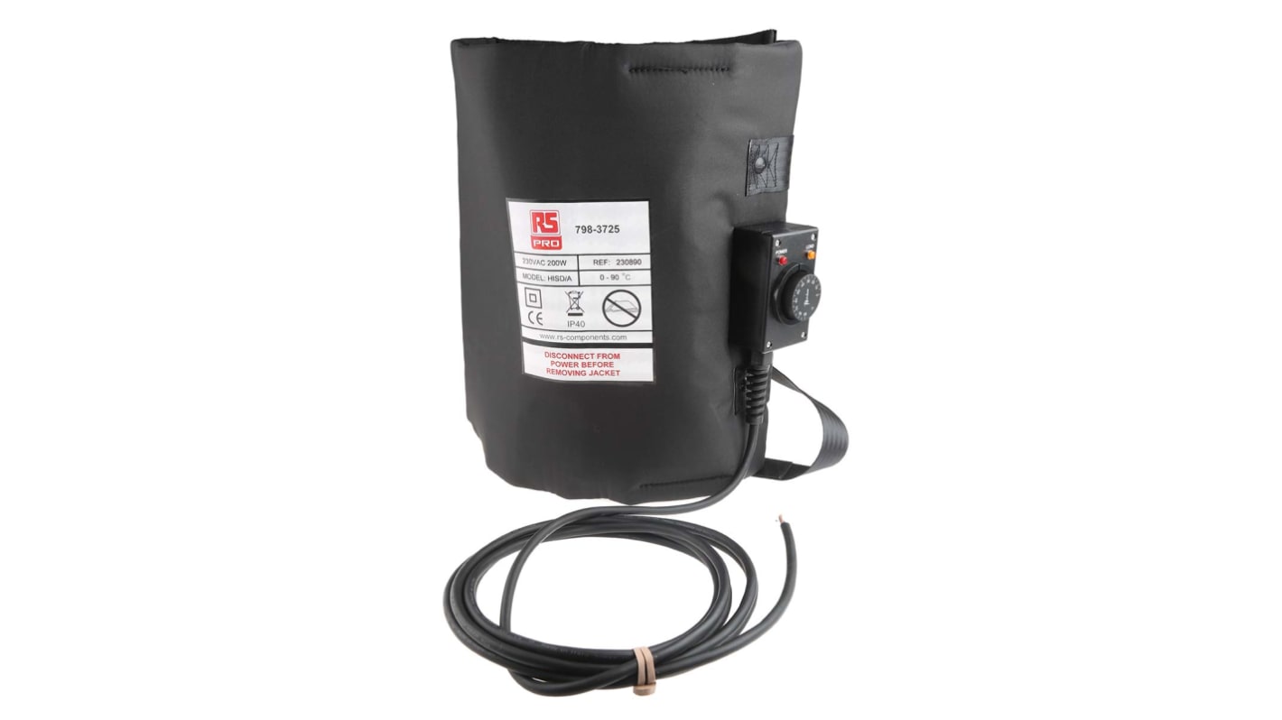 RS PRO Polyester Side Drum Heating Jacket, 400 x 1020mm, 25l RS