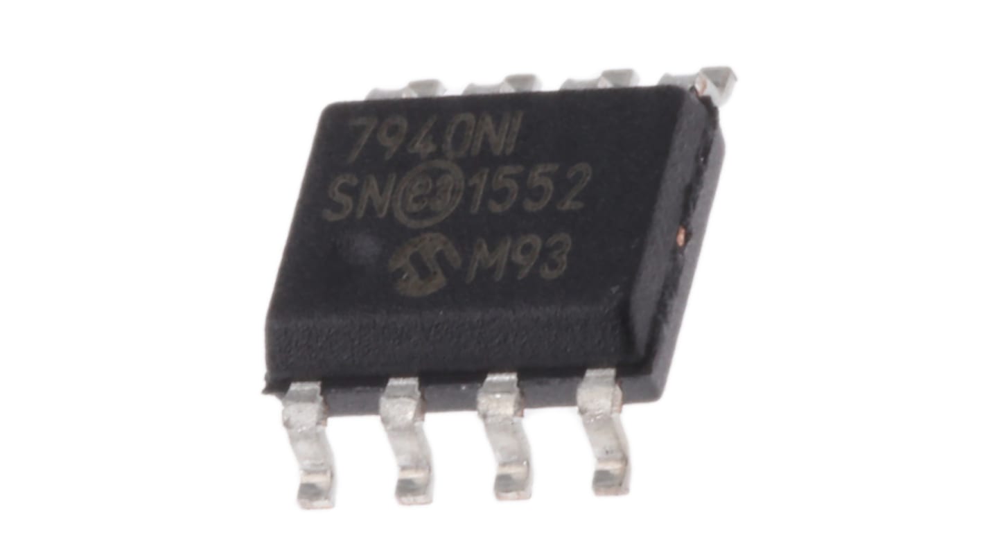 Microchip MCP7940N-I/SN, Real Time Clock (RTC), 64B RAM Serial-I2C, 8-Pin SOIC