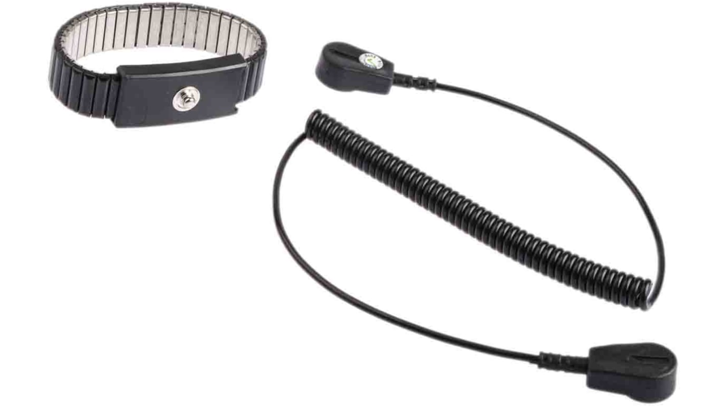 RS PRO ESD Grounding Wrist Strap & Cord Set With 4 mm Stud