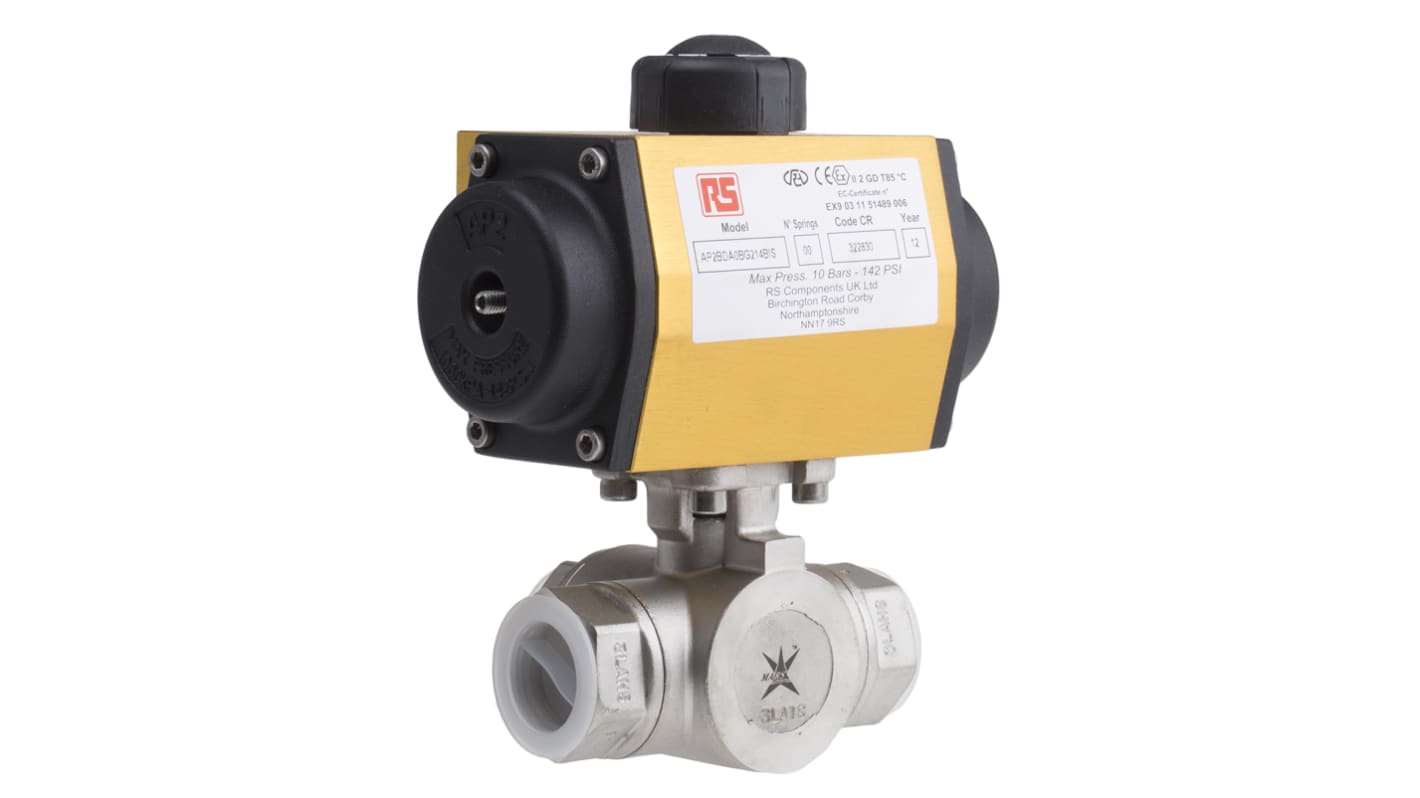 RS PRO Pneumatic Actuated Valve 1in, 1000 psi