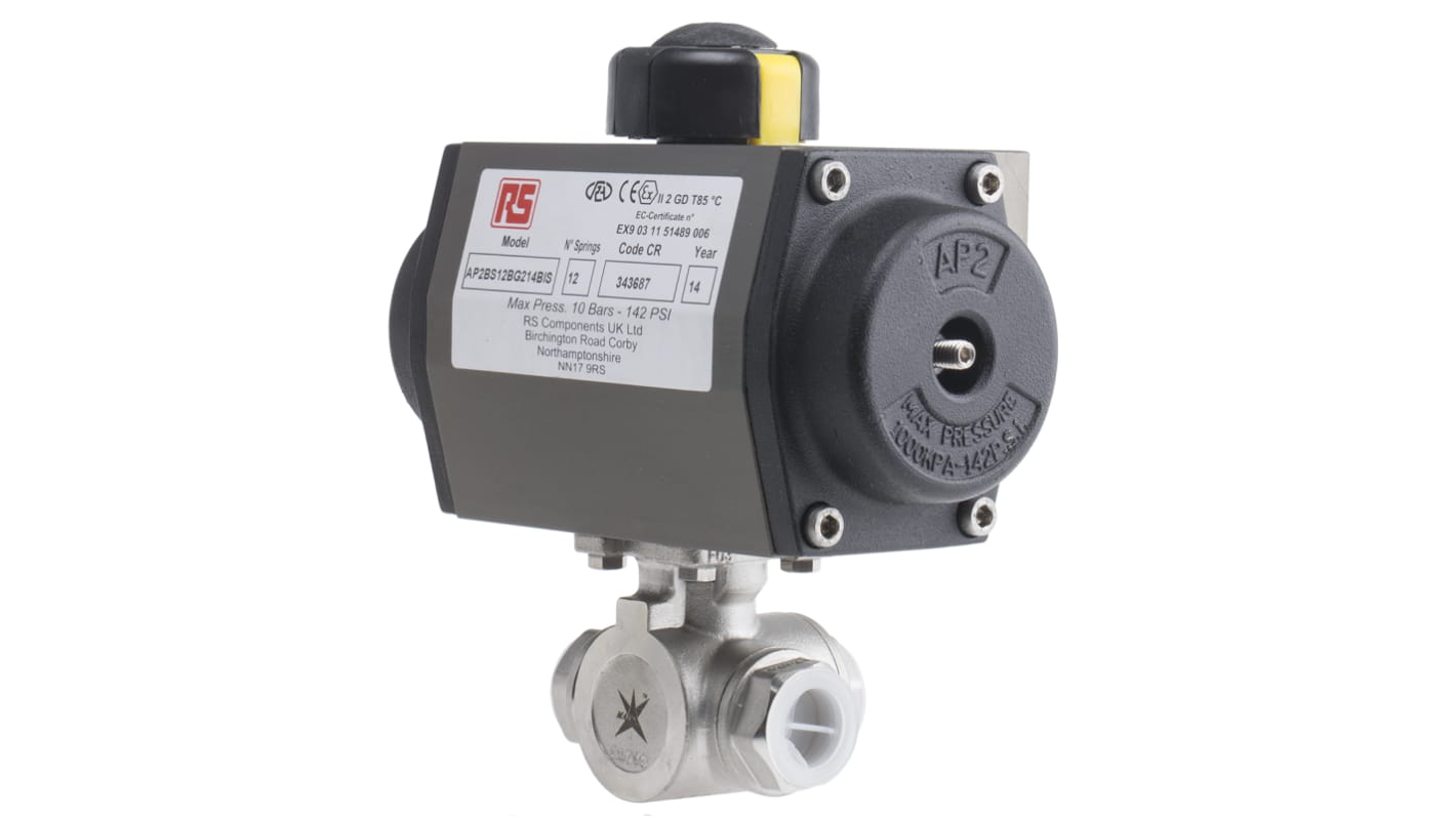 RS PRO Pneumatic Actuated Valve 1/2in, 1000 psi