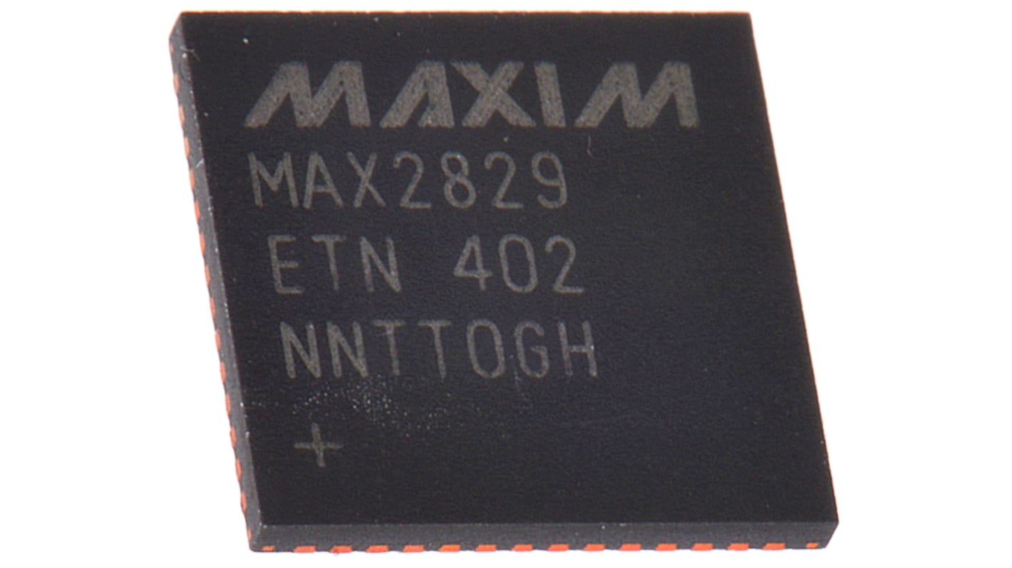 Maxim MAX2829ETN+, RF Transceiver 2400 MHz, 2500 MHz, 5875 MHz to 2400 MHz, 4900 MHz Dual Band 56-Pin TQFN