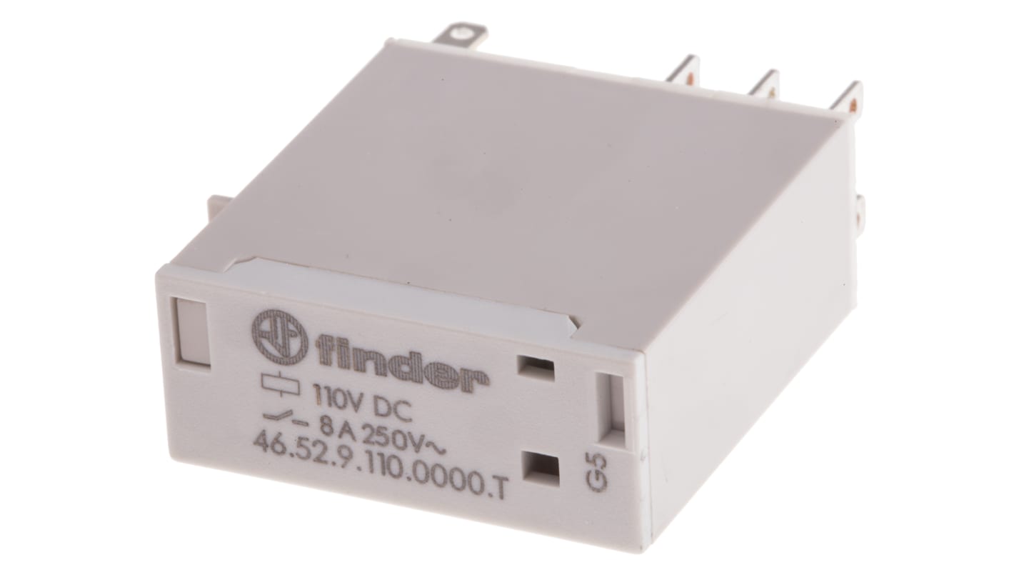 Finder Plug In Power Relay, 110V dc Coil, 8A Switching Current, DPDT