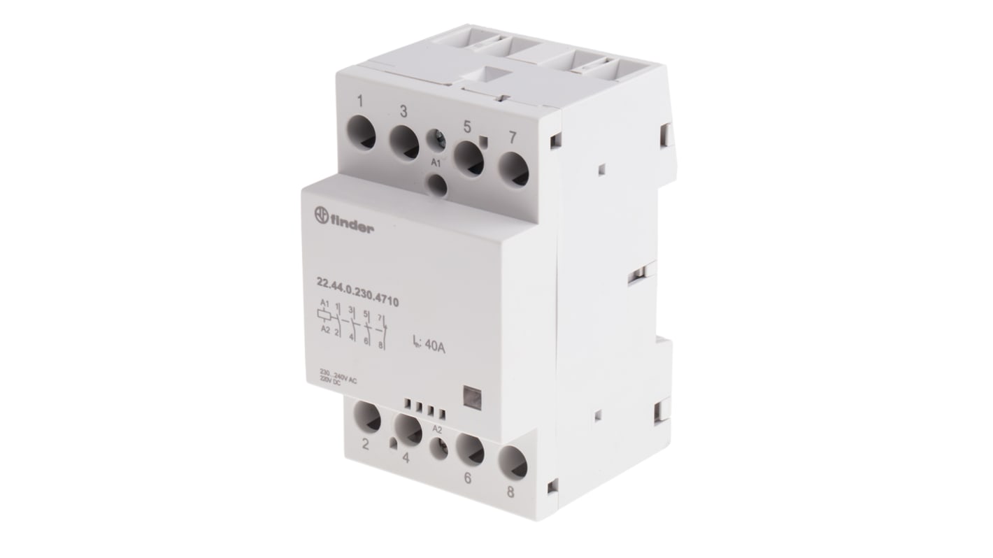 Finder 22 Series Series Contactor, 240 V ac Coil, 4-Pole, 40 A