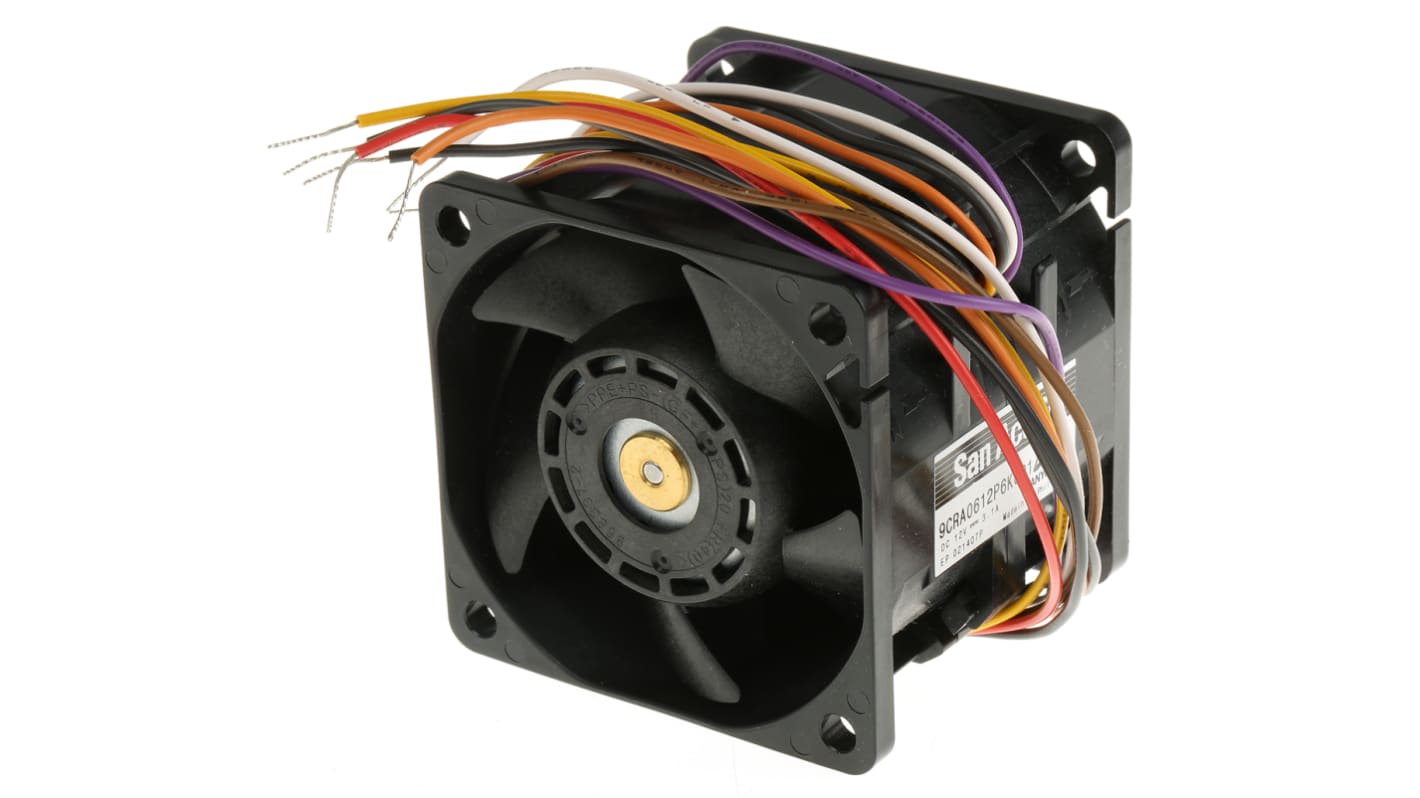 Ventilador Axial Sanyo Denki San Ace 9CRA de 60 x 60 x 56mm, 12 V dc, 37.2W, 15800rpm, caudal 137m³/h, 73dB, salida