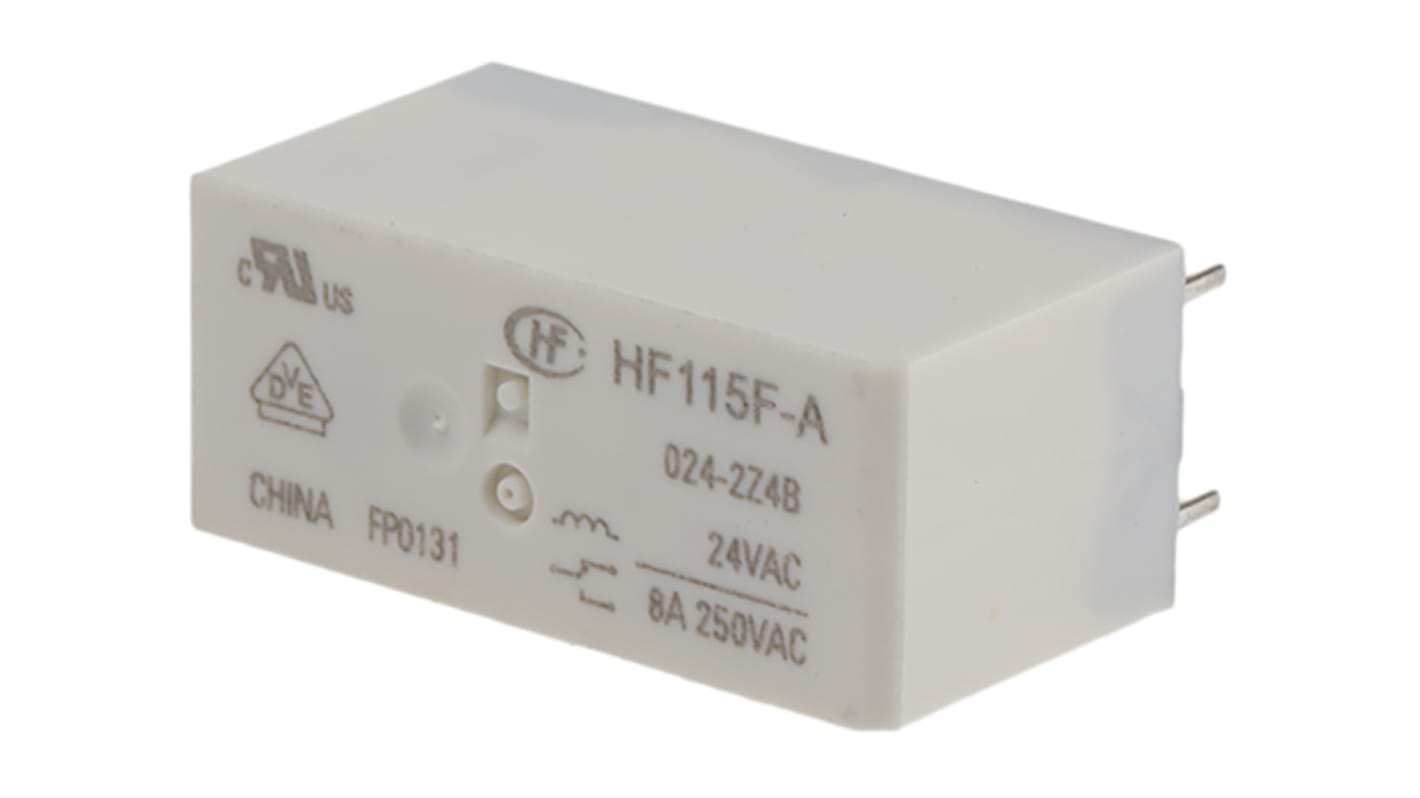 Relé de potencia sin enclavamiento RS PRO de 2 polos, DPDT, bobina 24V ac, 8A, Montaje en PCB