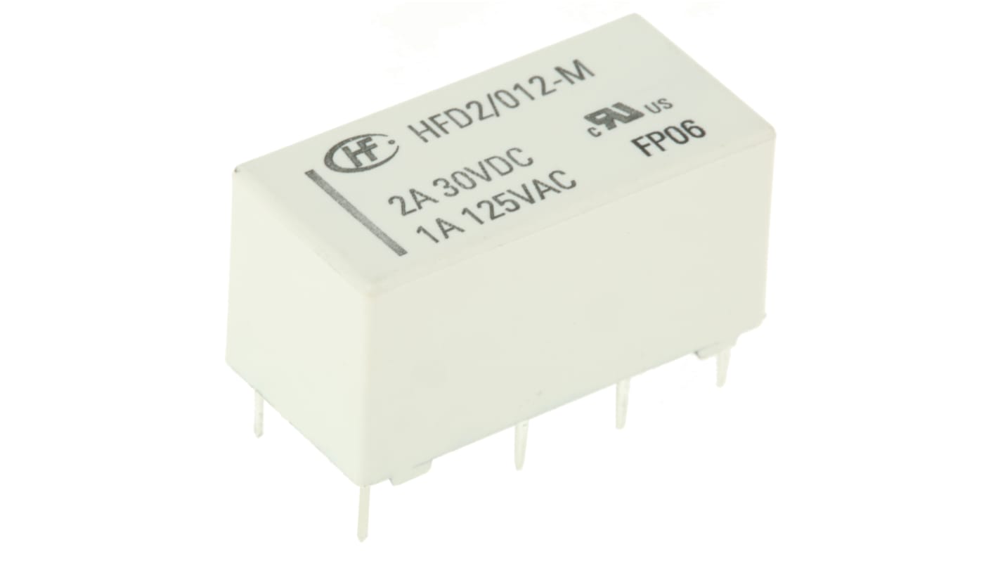 Przekaźnik monostabilny 12V dc DPDT RS PRO 200mW, montaż PCB 720 Ω Otwór przezierny