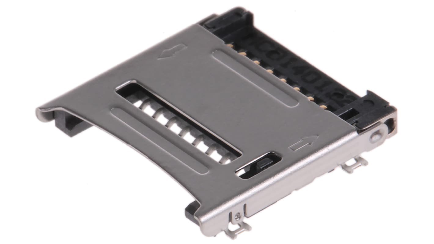 Connettore scheda di memoria Molex Femmina, 8 vie, passo 1.1mm, Montaggio superficiale