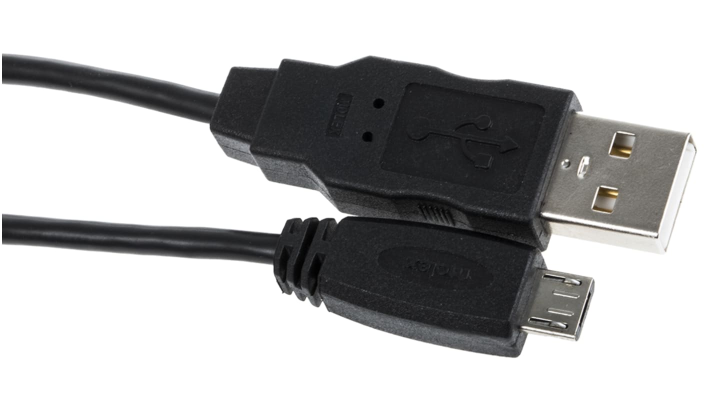 Cable USB 2.0 Molex, con A. USB A Macho, con B. Micro USB B Macho, long. 1.5m, color Negro