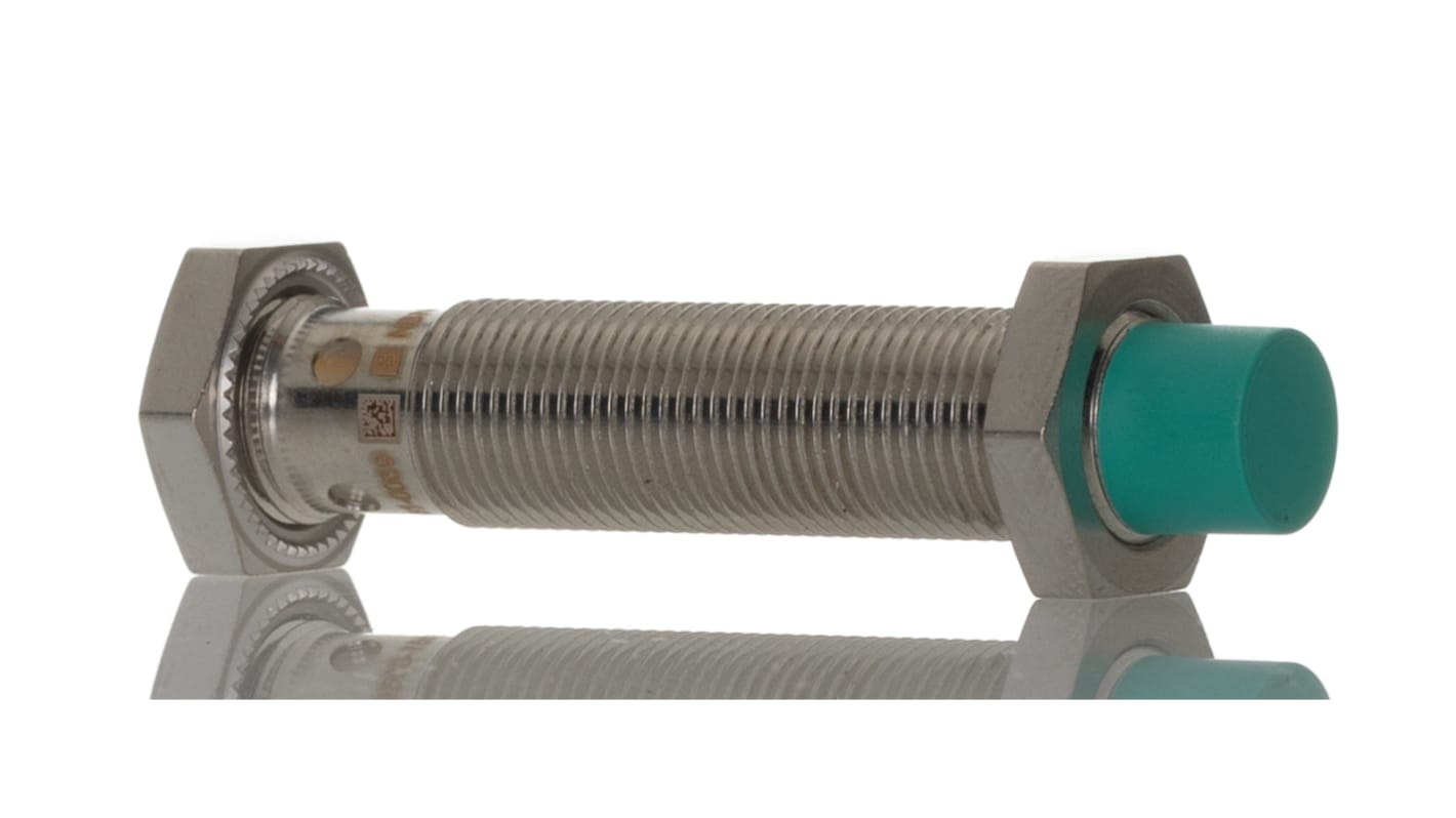 Pepperl + Fuchs Inductive Barrel-Style Proximity Sensor, M12 x 1, 4 mm Detection, PNP Output, 5 → 36 V dc, IP68