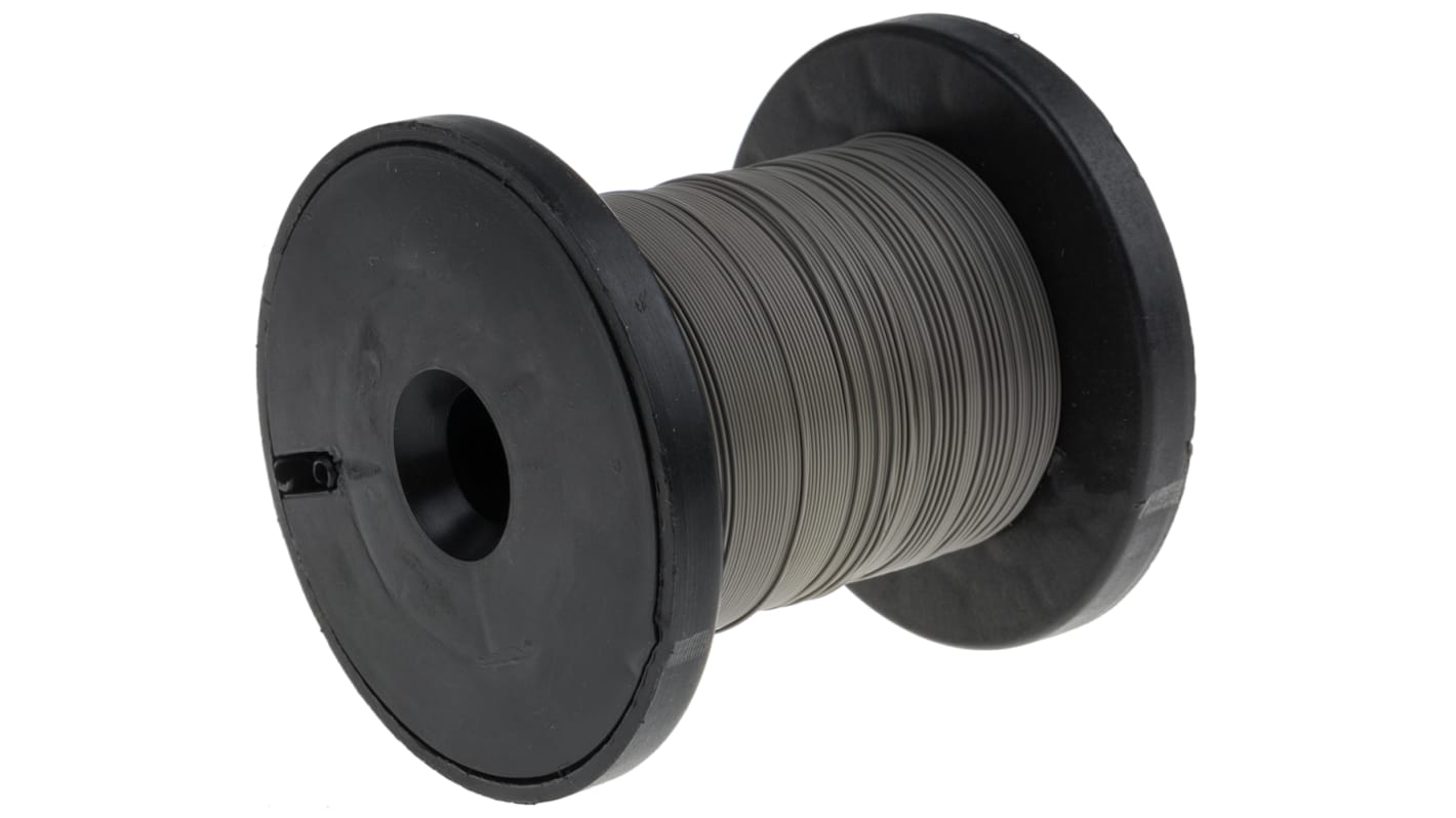 RS PRO Grey 0.05 mm² Equipment Wire, 30 AWG, 1/0.25 mm, 50m, ETFE Insulation