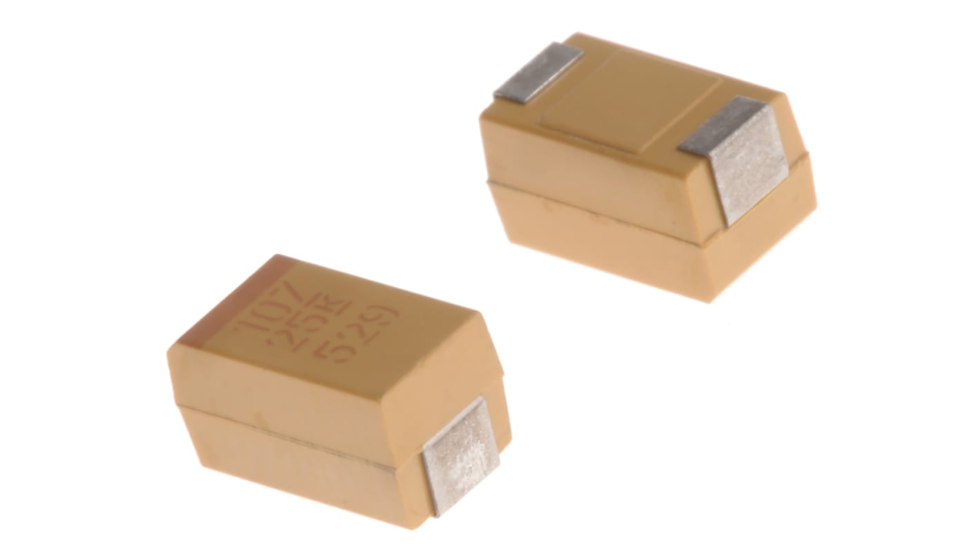 KEMET 100μF MnO2 Tantalum Capacitor 25V dc, T491 Series