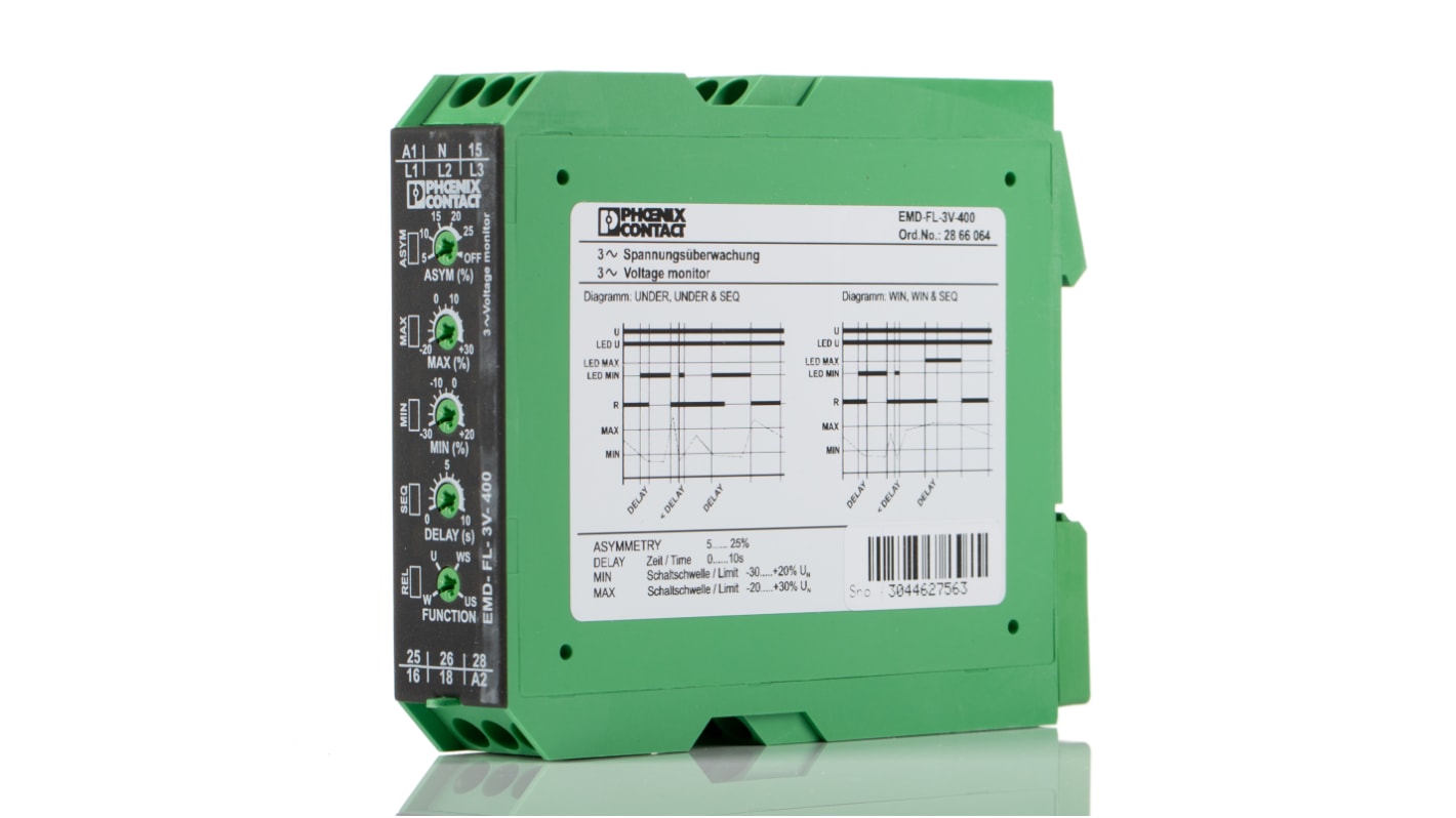 2866064 Phoenix Contact Phase, Voltage Monitoring Relay, 3 Phase