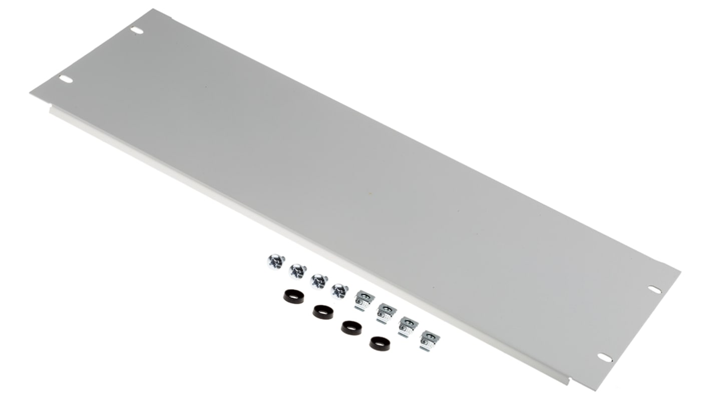 Placa de Cierre 4U RS PRO de Acero Gris, 483 x 9mm