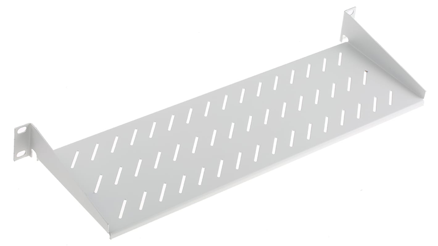 RS PRO Grey Cantilever Shelf, 1U, 25kg Load, 483mm x 150mm