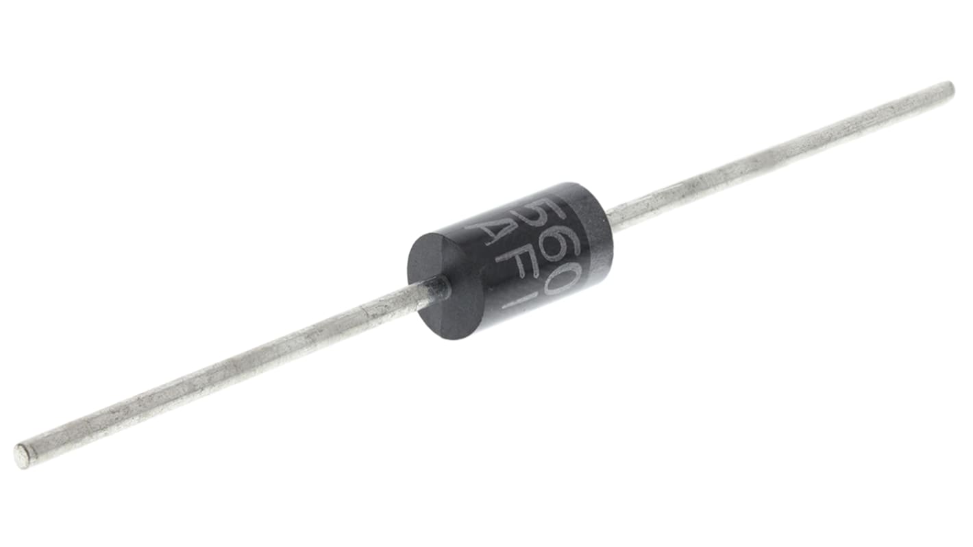 onsemi SB560 Diode, 60V Schottky barriere, 5A, 2-Pin DO-201AD 670mV