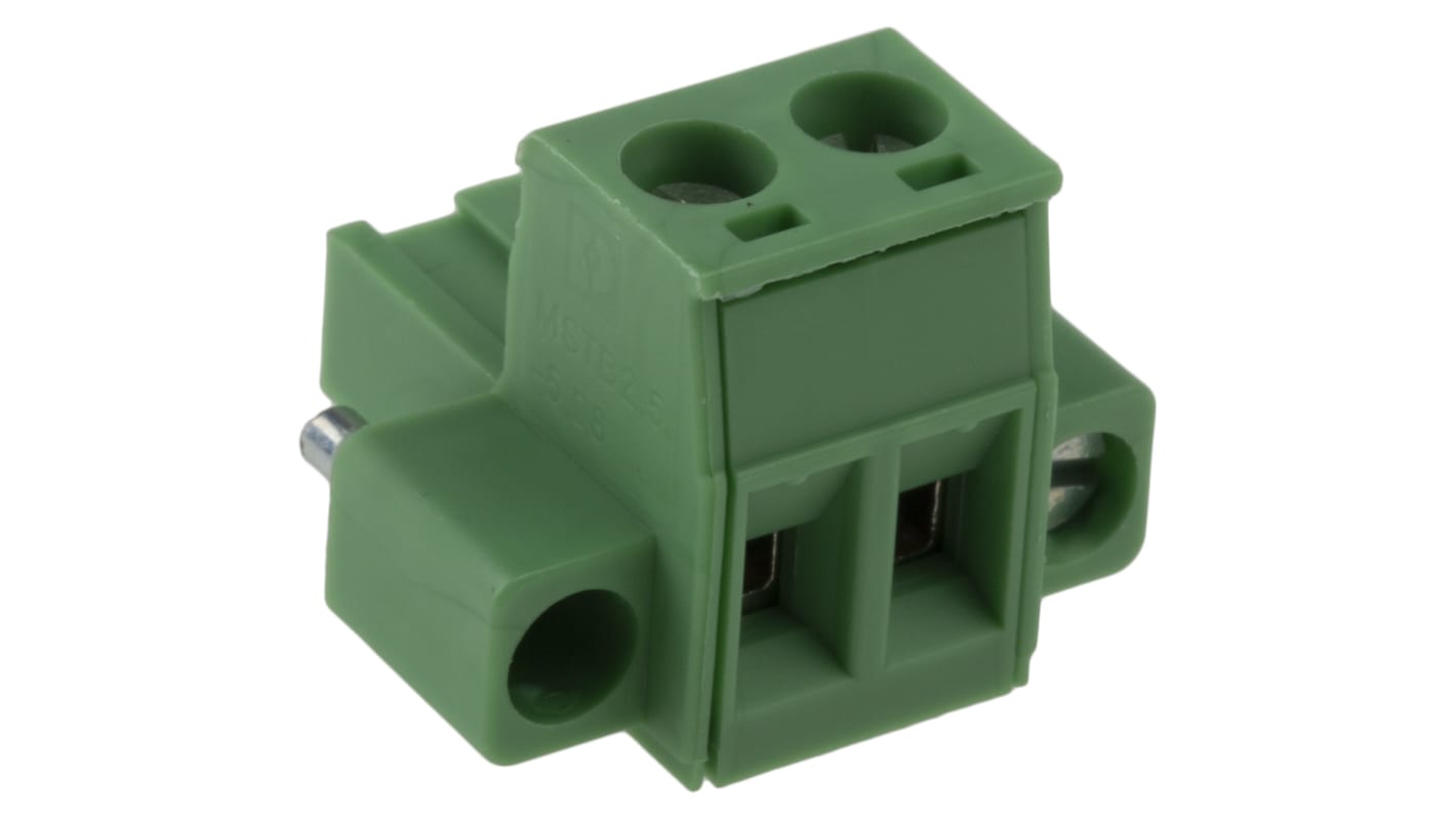 Phoenix Contact 5.08mm Pitch 2 Way Pluggable Terminal Block, Plug, Plug-In, Screw Termination