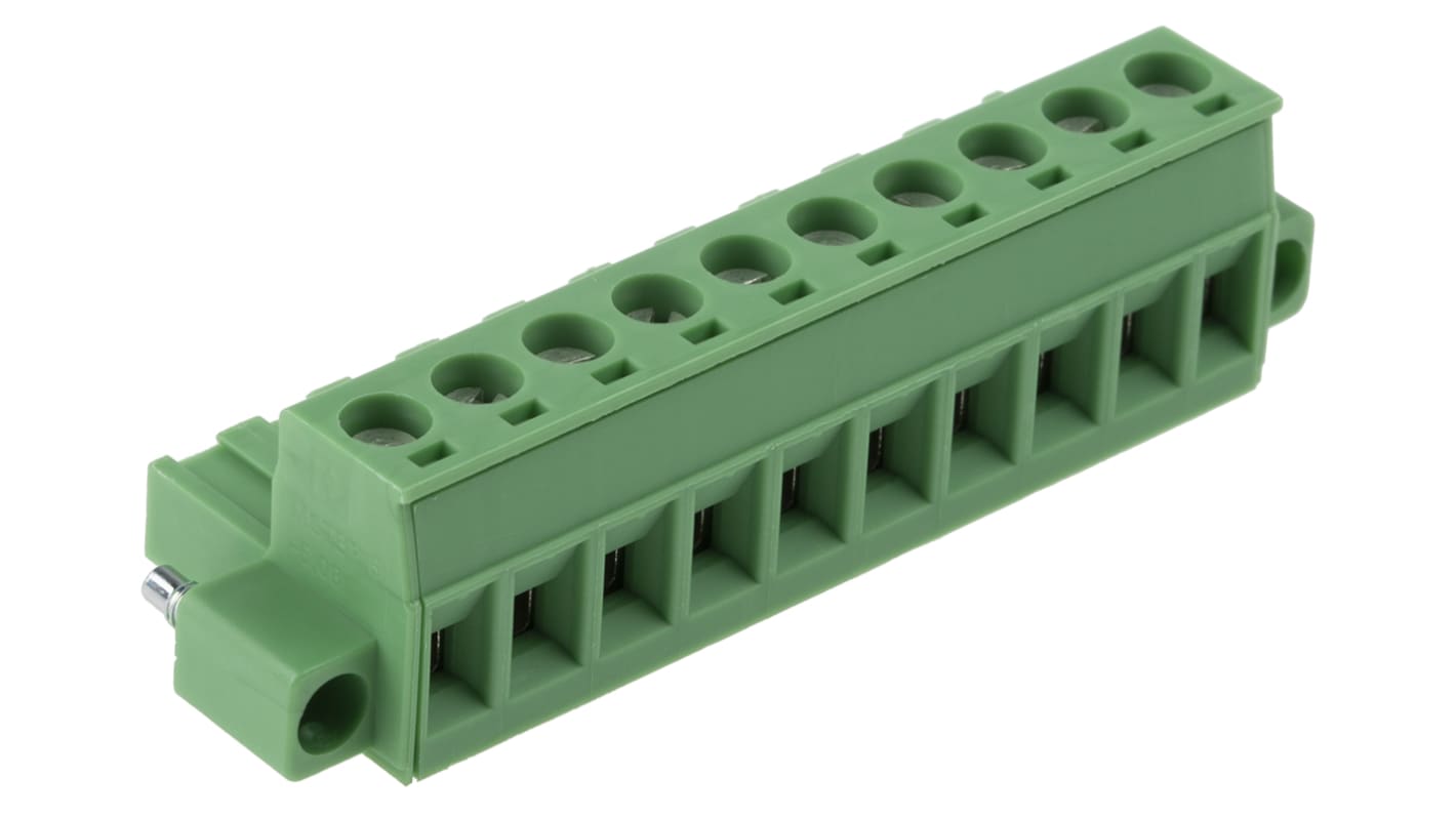 Phoenix Contact 5.08mm Pitch 10 Way Pluggable Terminal Block, Plug, Plug-In, Screw Termination