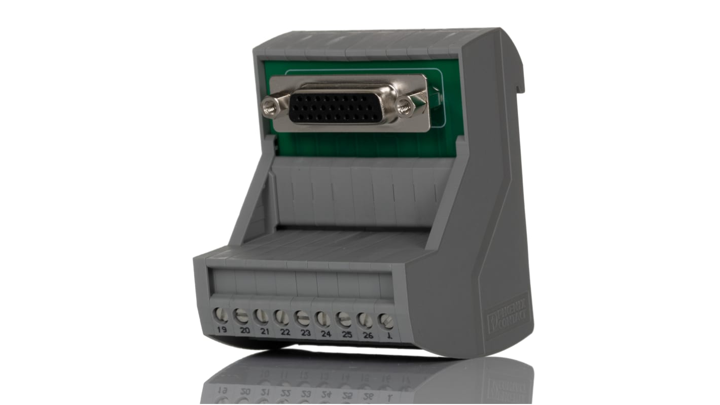 Phoenix Contact VIP-3 Series 26-Contact Female Interface Module, D-sub Connector, DIN Rail Mount, 1A