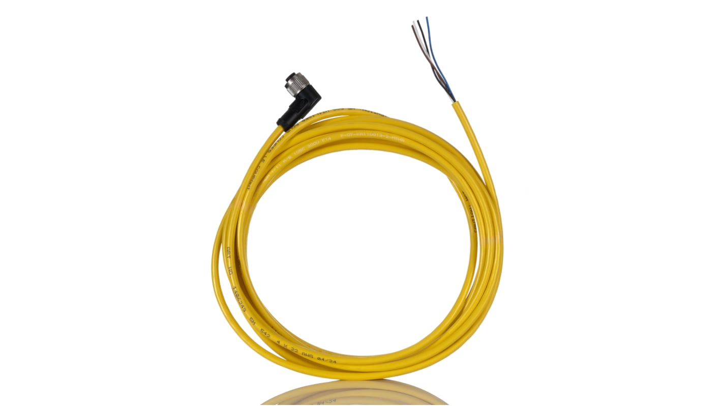 Cable de conexión Phoenix Contact, con. A M12 Hembra, 4 polos, con. B Sin terminación, cod.: A, long. 5m, 250 V, 4 A,