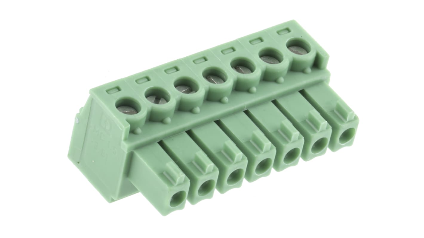 Phoenix Contact 3.81mm Pitch 7 Way Pluggable Terminal Block, Plug, Cable Mount, Screw Termination