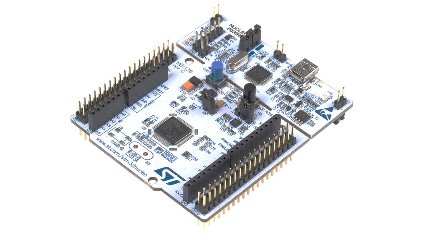 Placa de desarrollo STM32 Nucleo-64 de STMicroelectronics, con núcleo ARM Cortex M0