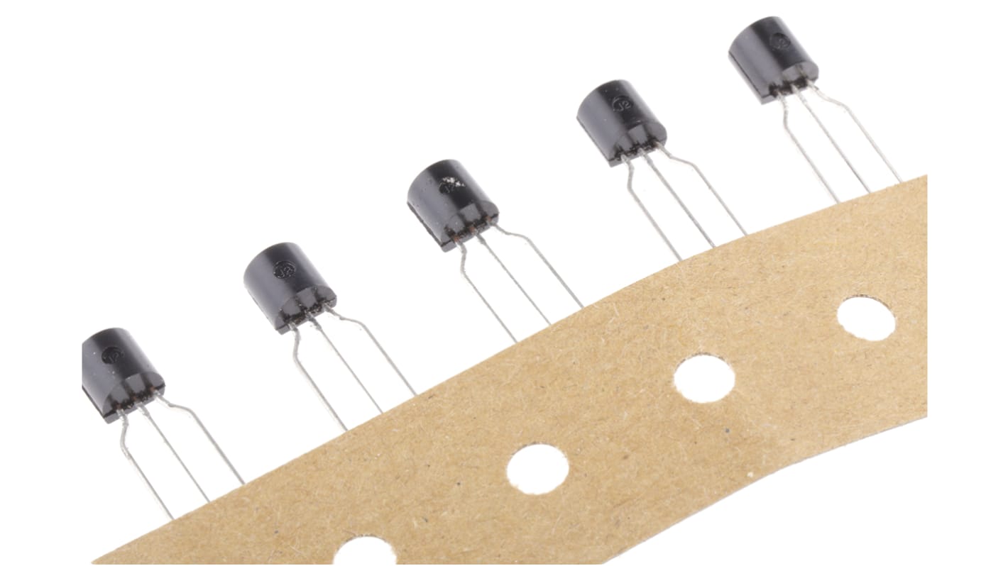 onsemi BC557B-ML PNP Transistor, -100 mA, -45 V, 3-Pin TO-92