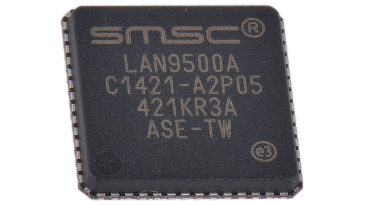 Microchip LAN9500A-ABZJ, Ethernet Controller, 100Mbps MII, USB, 3.3 V ...
