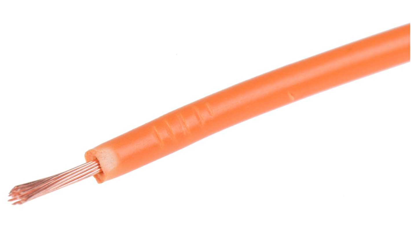 Fils de câblage RS PRO UL1015, 0.5mm², Orange, 22AWG, 100m, 1 kV c.c., 600 V c.a.